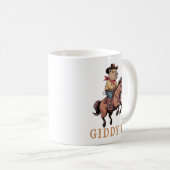 Grappige Capybara Cowboy Rijden Paard Giddy Up Koffiemok (Voorkant rechts)