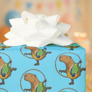 Grappige Capybara Danser Ritme Gymnastiek Cartoon Cadeaupapier
