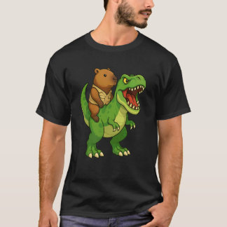 Grappige Capybara Dinosaurus Trex Dierentuin Diere T-shirt