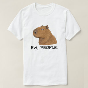 Grappige Capybara Ew Mensen Anti-Sociaal Humor T-shirt