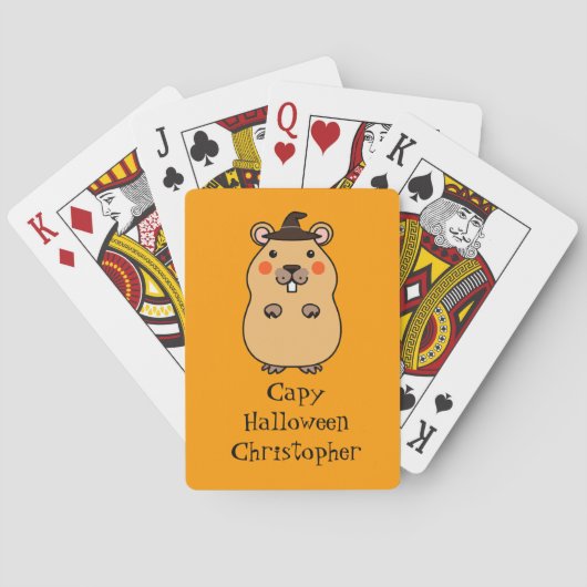 Grappige Capybara Halloween Pokerkaarten (Achterkant)