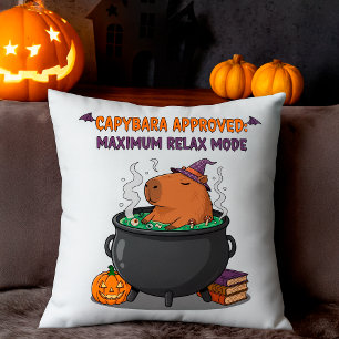 Grappige Capybara Halloween Witch Wizard Cauldron Kussen