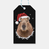 Grappige capybara kerst cadeaulabel (Achterkant)