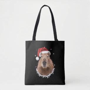 Grappige capybara kerst draagtas
