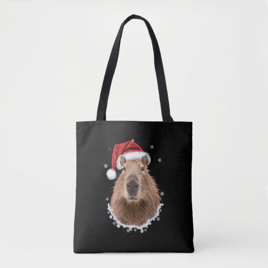 Grappige capybara kerst draagtas (Voorkant)