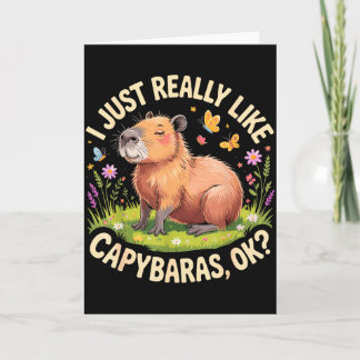 Grappige Capybara Kunst Voor Mannen Vrouwen Kinder Kaart