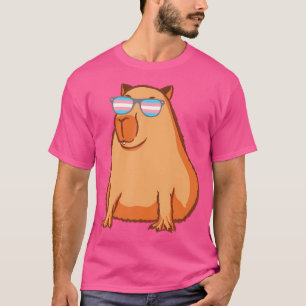 Grappige Capybara met bril Transgender Flag Capby T-shirt