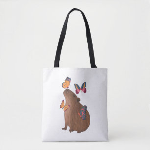 Grappige Capybara met Vlinder – Knagend Dier is Cu Draagtas
