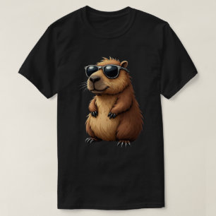 Grappige Capybara met zonnebril op T-shirt
