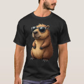 Grappige Capybara met zonnebril op T-shirt (Voorkant)