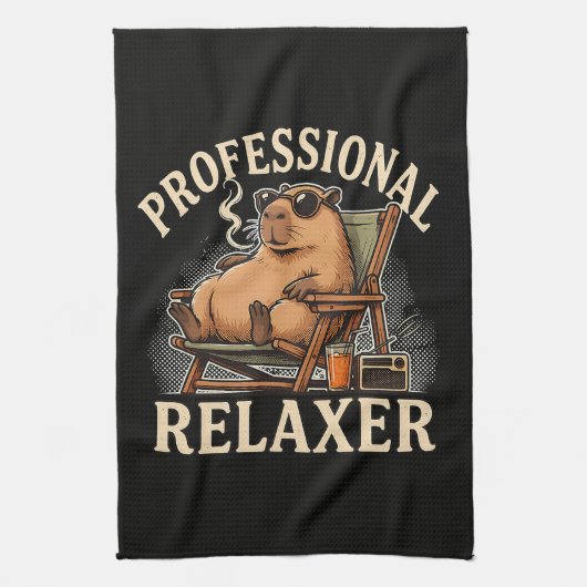 Grappige Capybara Professionele Ontspanner Theedoek (Verticaal)
