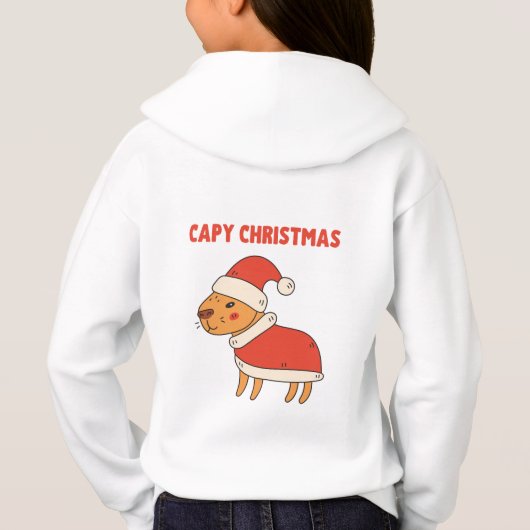 Grappige Capybara Santa Capy Kerstmis (Achterkant)
