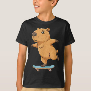 Grappige Capybara Schaatsster Skateboard Ballerina T-shirt
