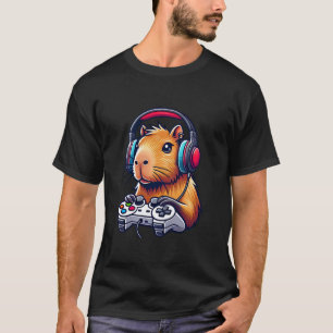 Grappige Capybara spelen van videogames Gamer Gami T-shirt