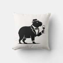 Grappige Capybara Wijn Glas Minimalistische Modern