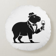 Grappige Capybara Wijn Glas Minimalistische Modern