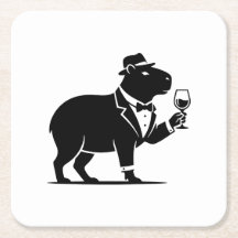 Grappige Capybara Wijn Glas Minimalistische Modern