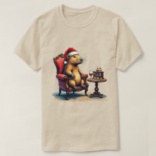 Grappige Capybara wijn Ontspannen in een Stoel Ker T-shirt