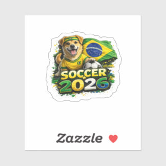 🇧🇷🐶 Grappige Caramelo Vira Lata Voetbalsticker Sticker