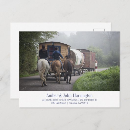 Grappige caravan foto bewegende aankondiging (Voorkant / Achterkant)