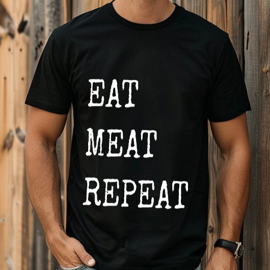 Grappige carnivoor eet vlees herhaling t-shirt
