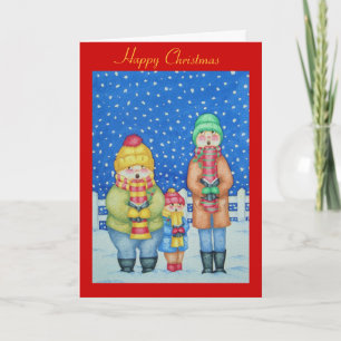 grappige carolzangers in de sneeuwperiode feestdagen kaart