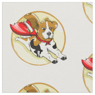 Grappige cartoon beagle hond stof