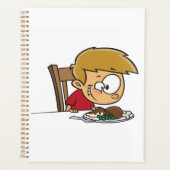 Grappige Cartoon Boy enthousiast voor het diner Planner (Voorkant)