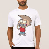 Grappige Cartoon Boy met Braces Smile T-shirt (Voorkant)