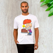 Grappige Cartoon Boy met Chocolade Verjaardagstaar T-shirt