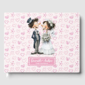 Grappige Cartoon bruid en bruidegom gastenboek (Voorkant)