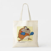 Grappige Cartoon Bulldog Boxer Dog Tote Bag (Achterkant)