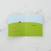 Grappige Cartoon Cat Birdie Golf Joke Verjaardag Kaart (Binnen)