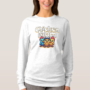 Grappige Cartoon Chicks   Chicken Mom gepersonalis T-shirt