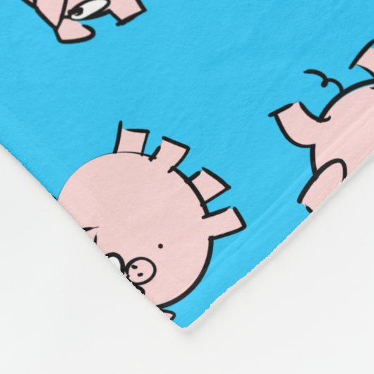 Grappige Cartoon Comics Pig Kies Kleur FB Fleece Deken (Hoek)