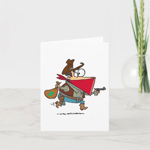 Grappige Cartoon Cowboy Bandit Robber Kaart