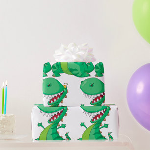 Grappige Cartoon Dinosaurus Roaring T-Rex Cadeaupapier