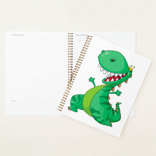 Grappige Cartoon Dinosaurus Roaring T-Rex Planner
