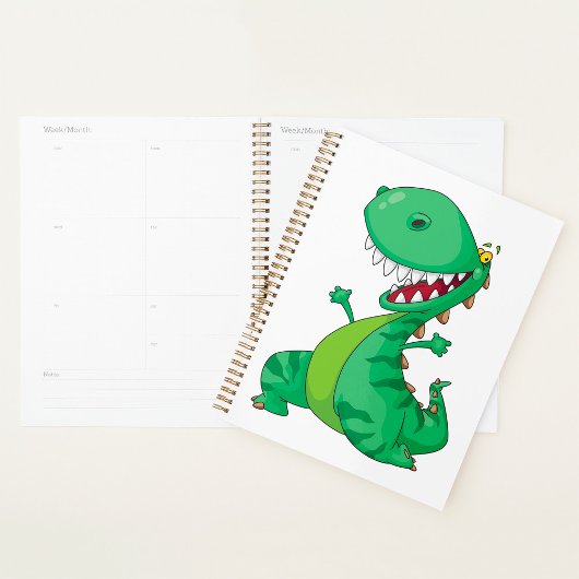 Grappige Cartoon Dinosaurus Roaring T-Rex Planner