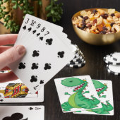 Grappige Cartoon Dinosaurus Roaring T-Rex Pokerkaarten (Insitu)