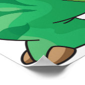 Grappige Cartoon Dinosaurus Roaring T-Rex Poster (Hoek)