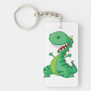Grappige Cartoon Dinosaurus Roaring T-Rex Sleutelhanger