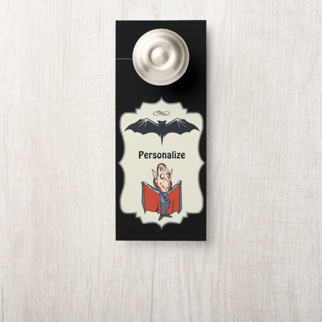 Grappige Cartoon Dracula Flying Bat Gepersonalisee (Op knop)