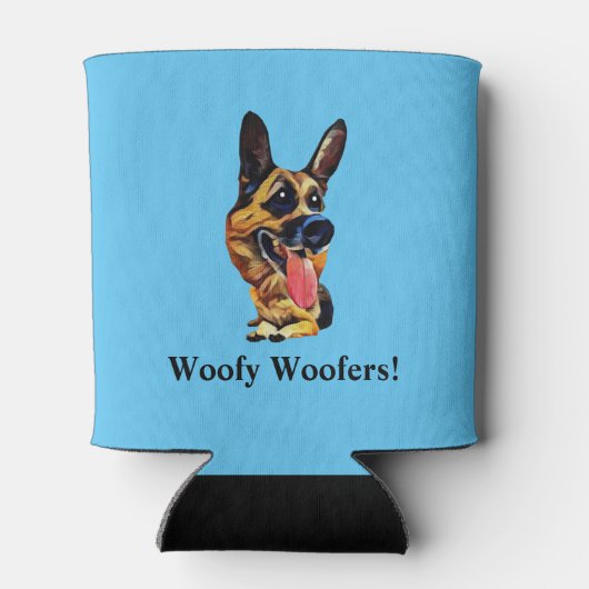 Grappige Cartoon Duitse herder Koelbox Blikjeskoeler (Achterkant)