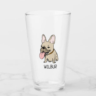 Grappige Cartoon Franse Bulldog Frenchie Gepersona Glas