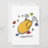 Grappige Cartoon Gebraden Kip Valt Kaart (Voorkant)