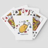 Grappige Cartoon Gebraden Kip Valt Neer Pokerkaarten (Achterkant)