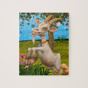Grappige Cartoon Geit Tuin Dier Kunst Legpuzzel