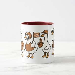 Grappige Cartoon Goose Football Mok – Sport Fan Gi