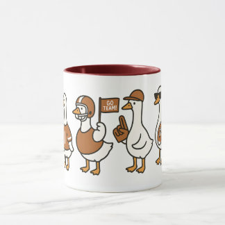 Grappige Cartoon Goose Football Mok – Sport Fan Gi